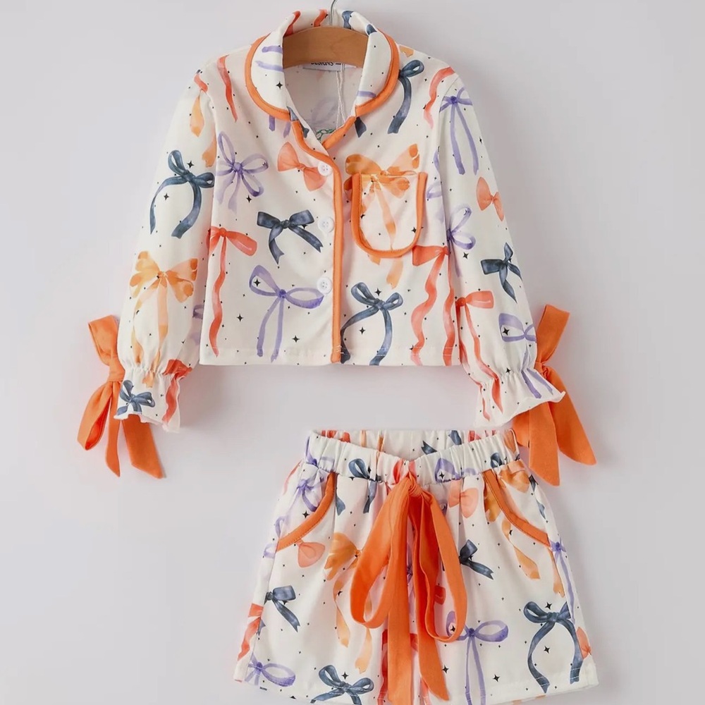 Halloween Mommy and Me Bow Print Pajama Set